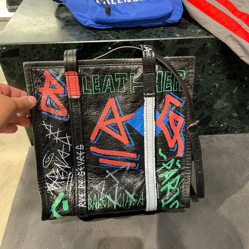 Balenciaga S graffiti bazar bag